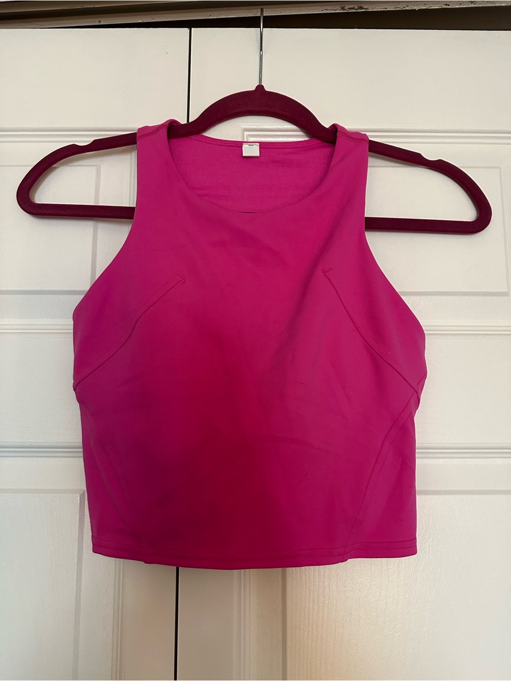 Lululemon High Neck Cropped Tank Sports Bra Pink Size 4